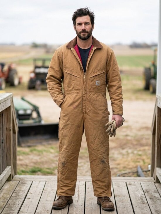 Carhartt Other - Vintage Carhartt Duck Canvas Quilt-Lined Insulated Coveralls Jumpsuit Brown XL